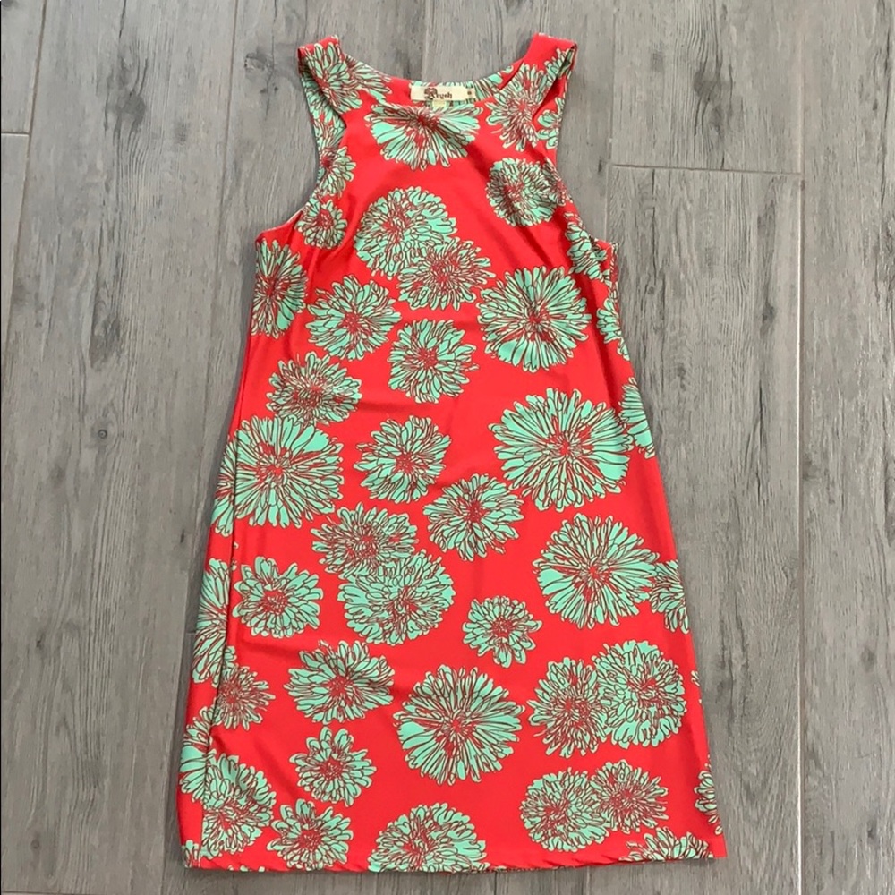 Aryeh S Anthropologie Coral Green Dress small